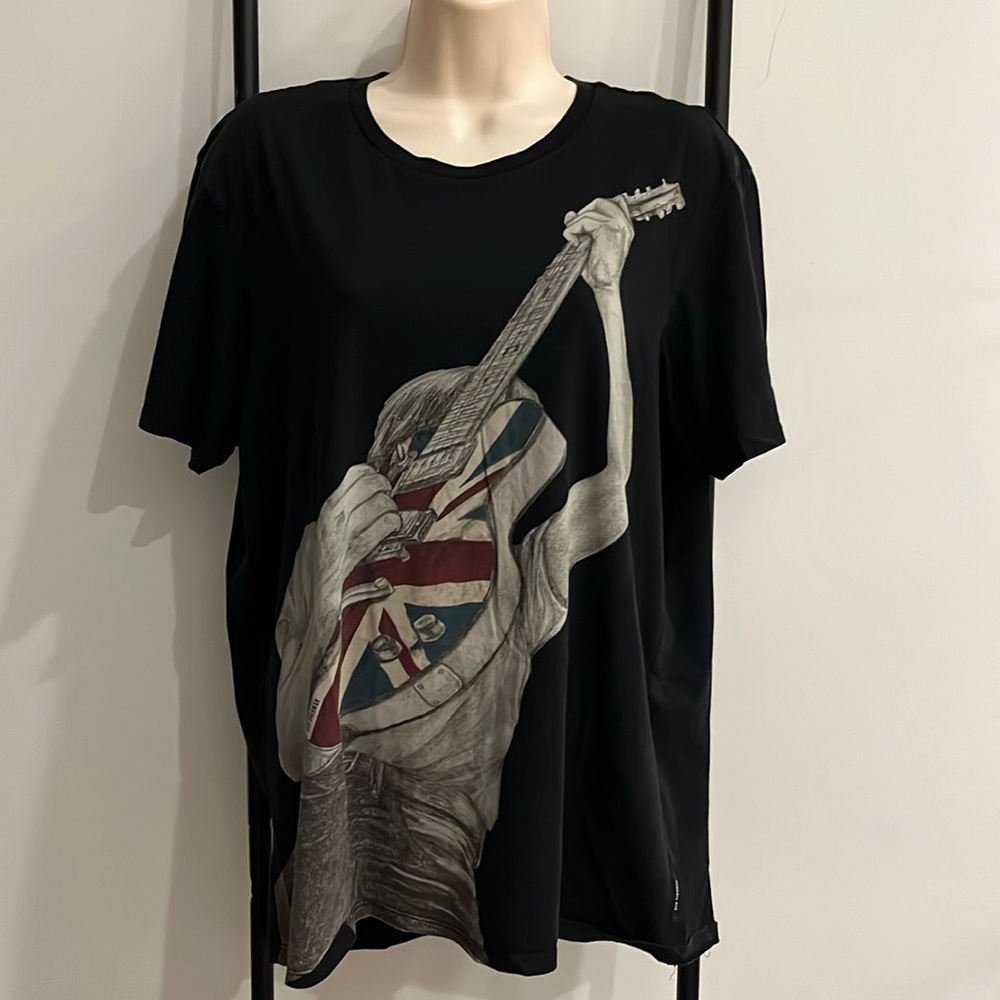 Ben Sherman t-shirt black graphic short sleeve round neck men size L cotton